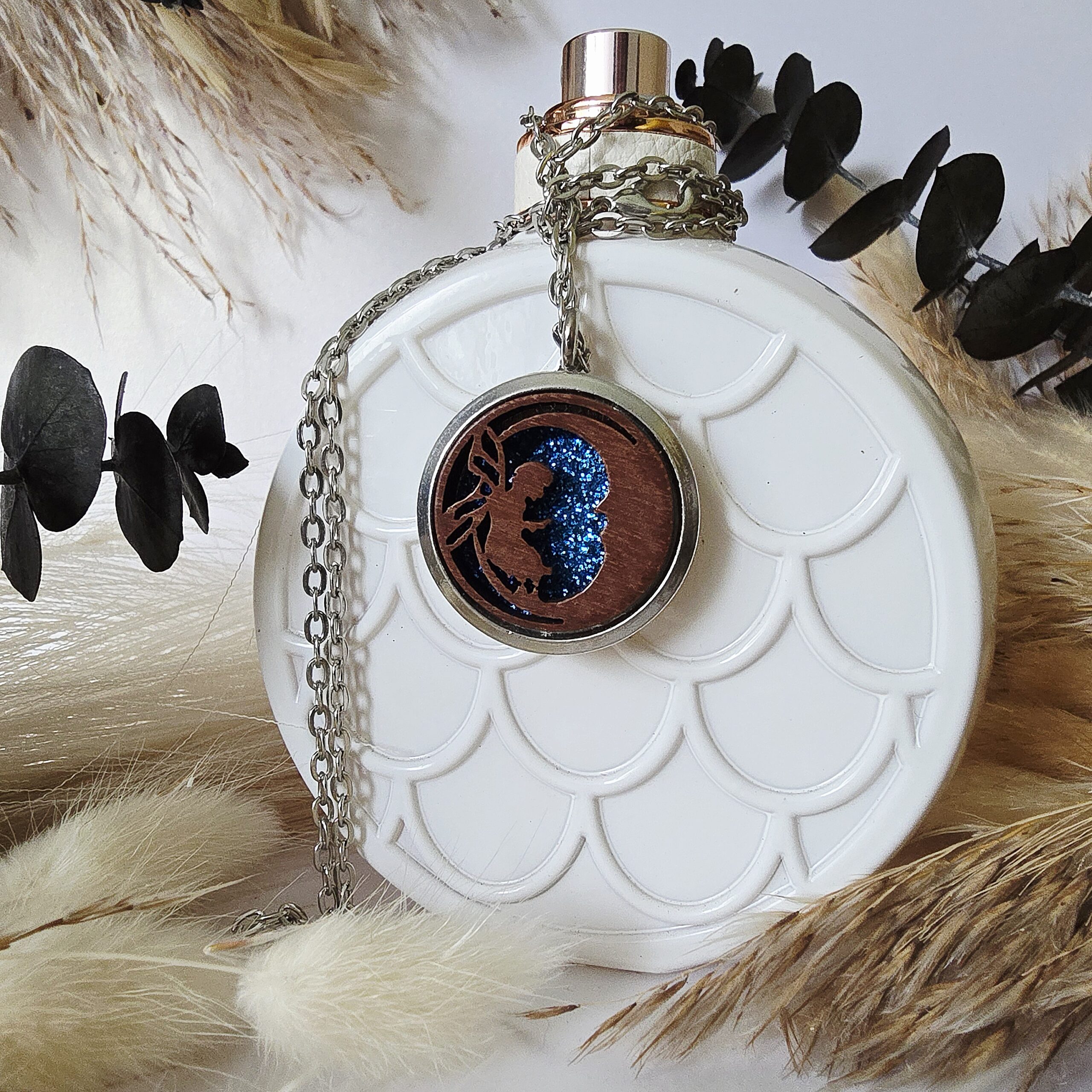 Wooden Aroma Fairy Locket Chain